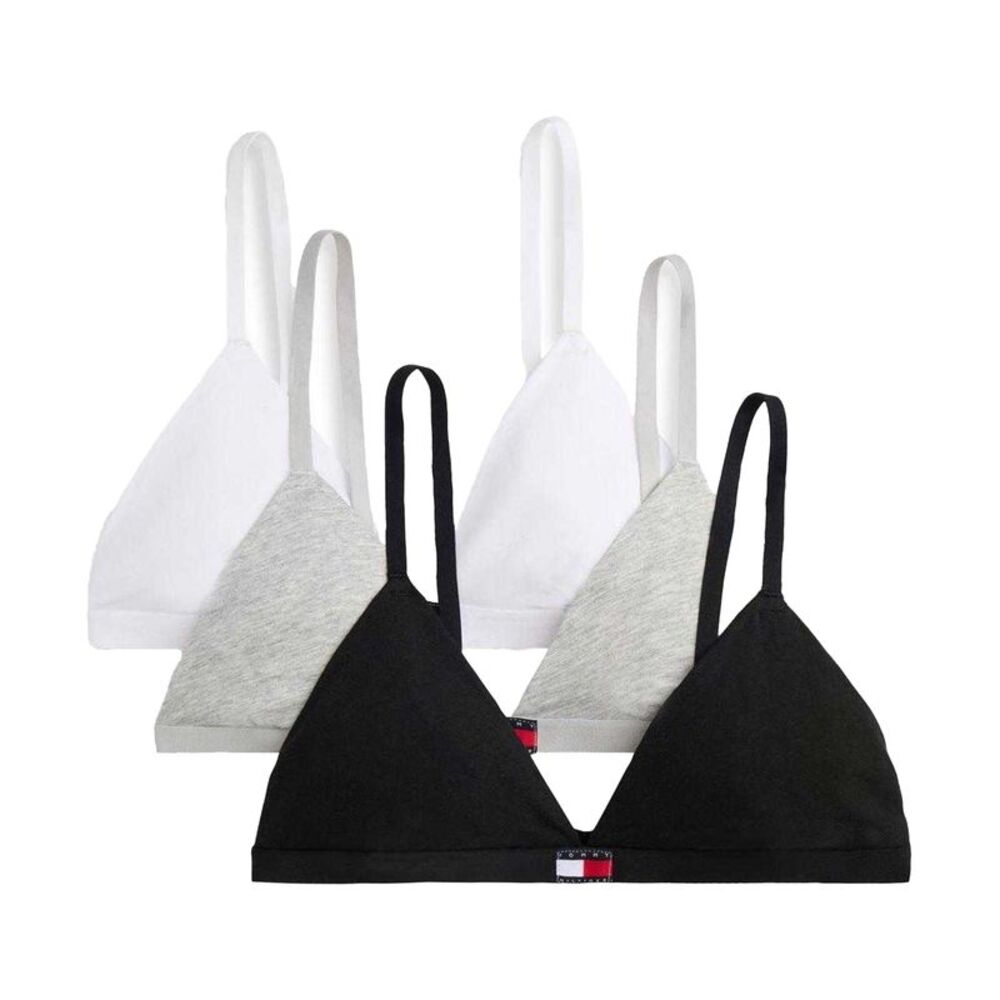 Tommy Hilfiger Womens/Ladies Logo Non-Wired Bralette (Pack of 3) / Gray/Black/Wh